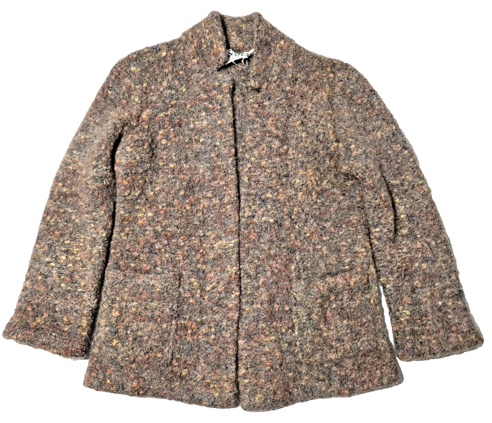 Vintage Frances Henaghan Mohair Wool Blend Cardigan Jacket Multicolor Large